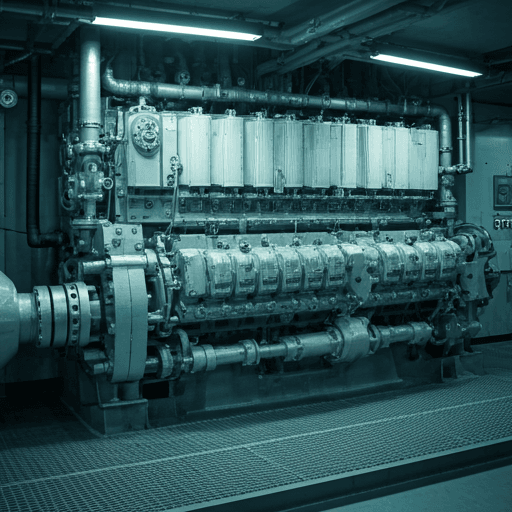 Vessel engine room and machinery